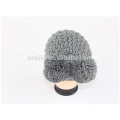 Fashion acrylic knitted pom pom silver lurex beanie hat